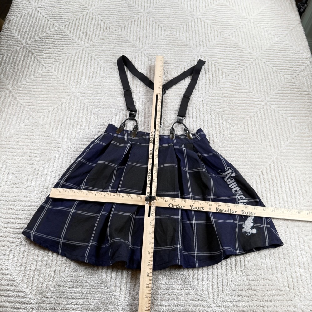 Harry Potter Ravenclaw Suspender Skirt Womens SM Plaid Cosplay Mini Wizardcore - Picture 5 of 11